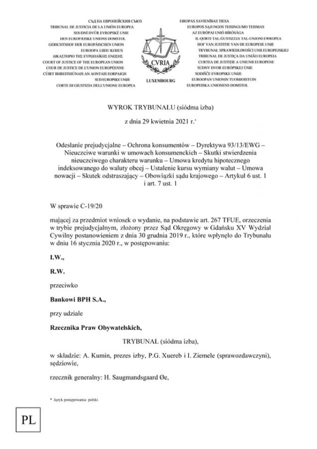 JEST WYROK TSUE!